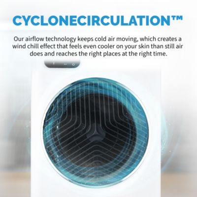 Evaporative Air Cooler and Portable Cooling Fan, Honeycomb Pad, 1600 CFM CycloneCirculation 3.16 Gallon Removable Water Tank, Remote and Time