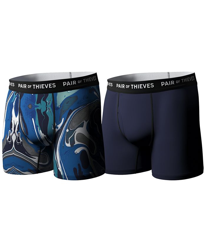 Pair of Thieves Men's Colorful Lines Super Fit Boxer Briefs - Blue S