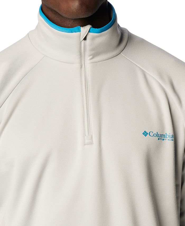 Pull Columbia PFG Homme Quart Zippé Léger - Bleu, Taille S - Pêche