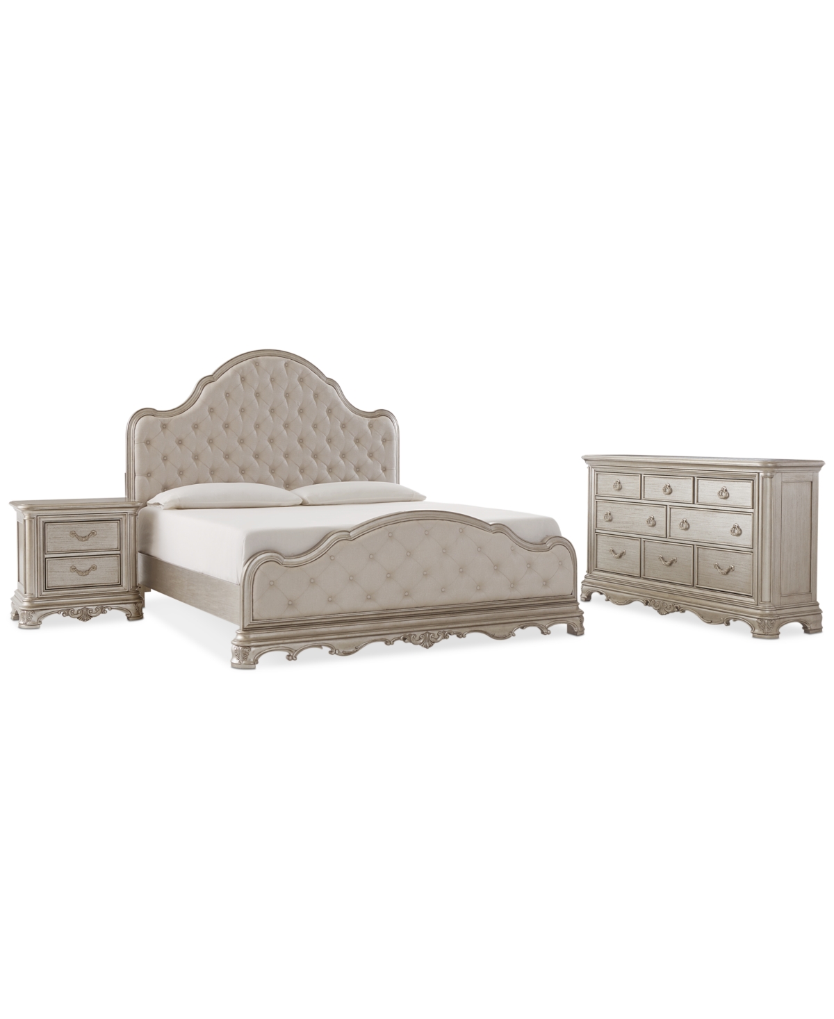 Nicosa 3pc Bedroom Set (Queen Bed, Dresser, Nightstand), Created for Macy's