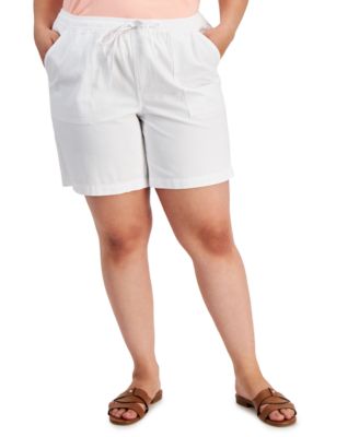 Style & Co - Plus Size Cotton Drawstring Pull-On Shorts