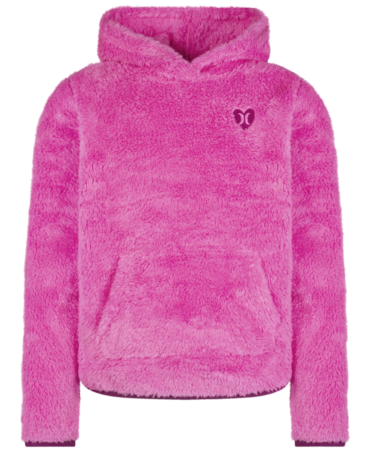 Hurley Kids' Big Girls Sherpa Pullover Hoodie In Digi Pink
