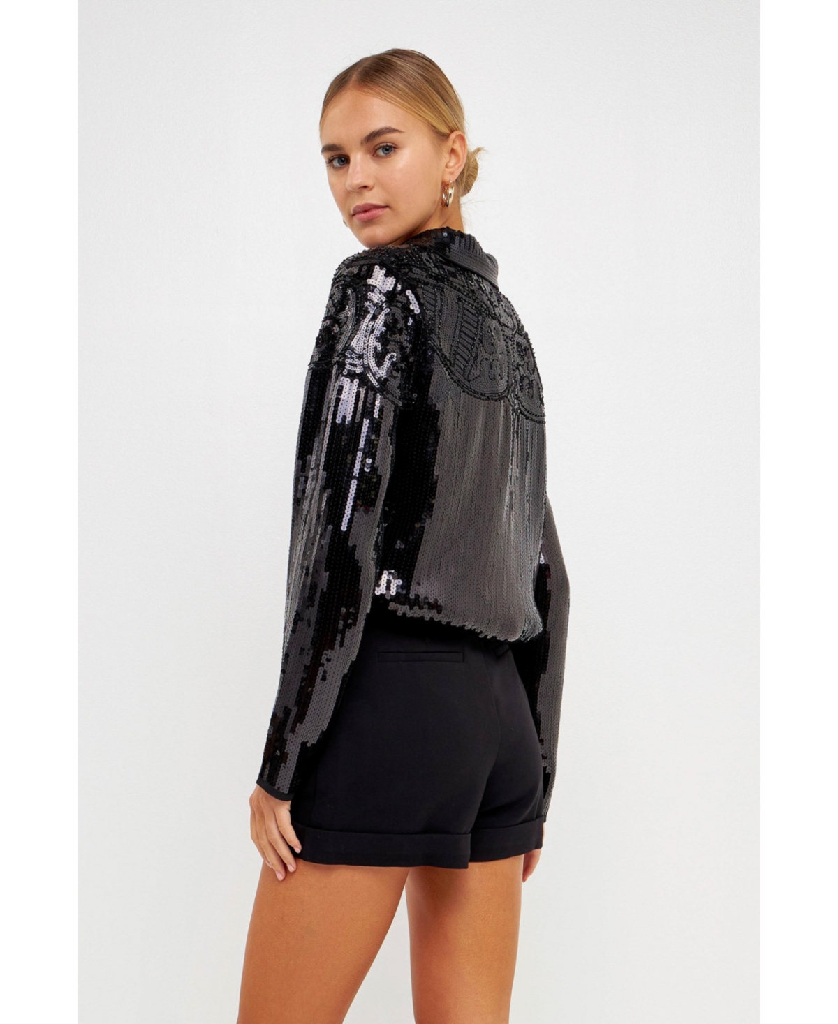 endless rose Women's Sequins Dress Shirt