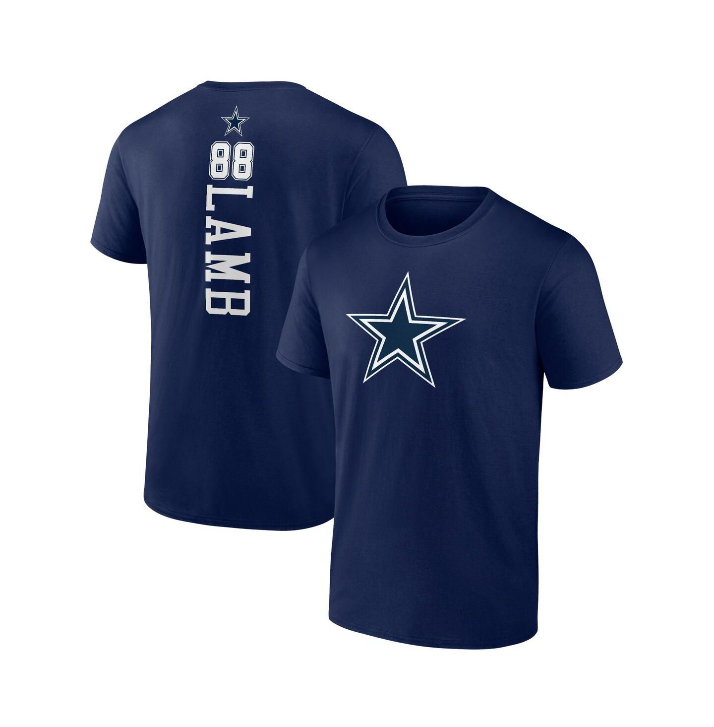 Мужская футболка Fanatics CeeDee Lamb Navy Dallas Cowboys Playmaker — фото 1