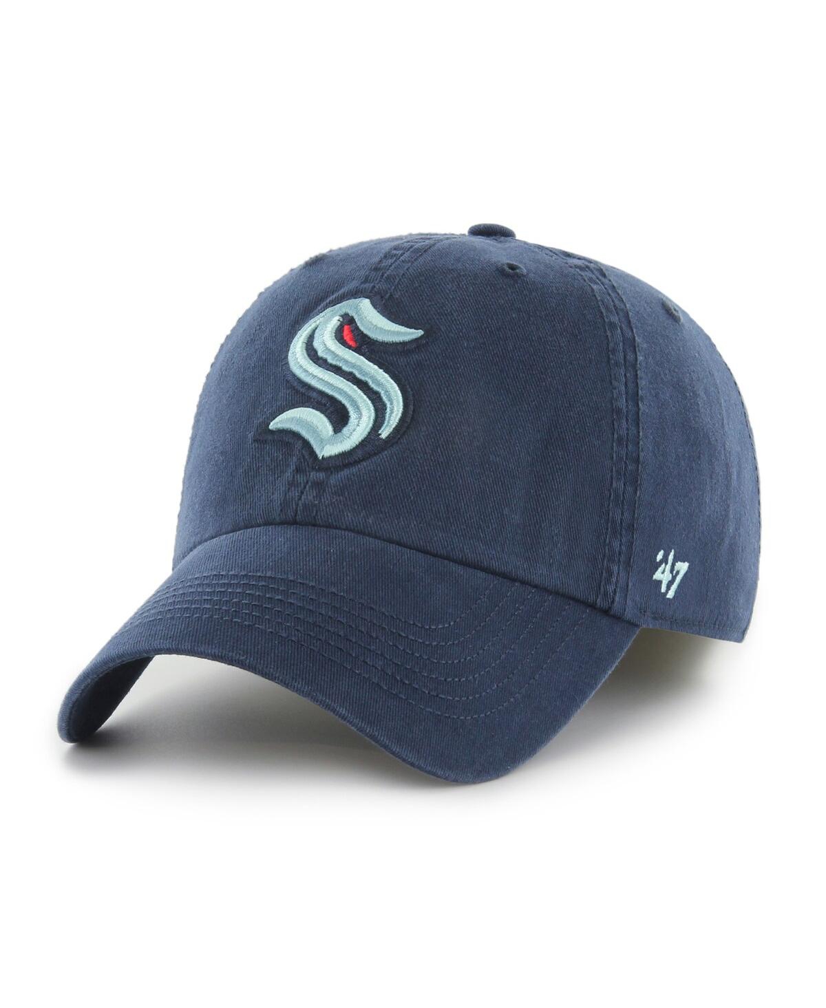 47 Brand Men's ' Navy Seattle Kraken Classic Franchise Flex Hat