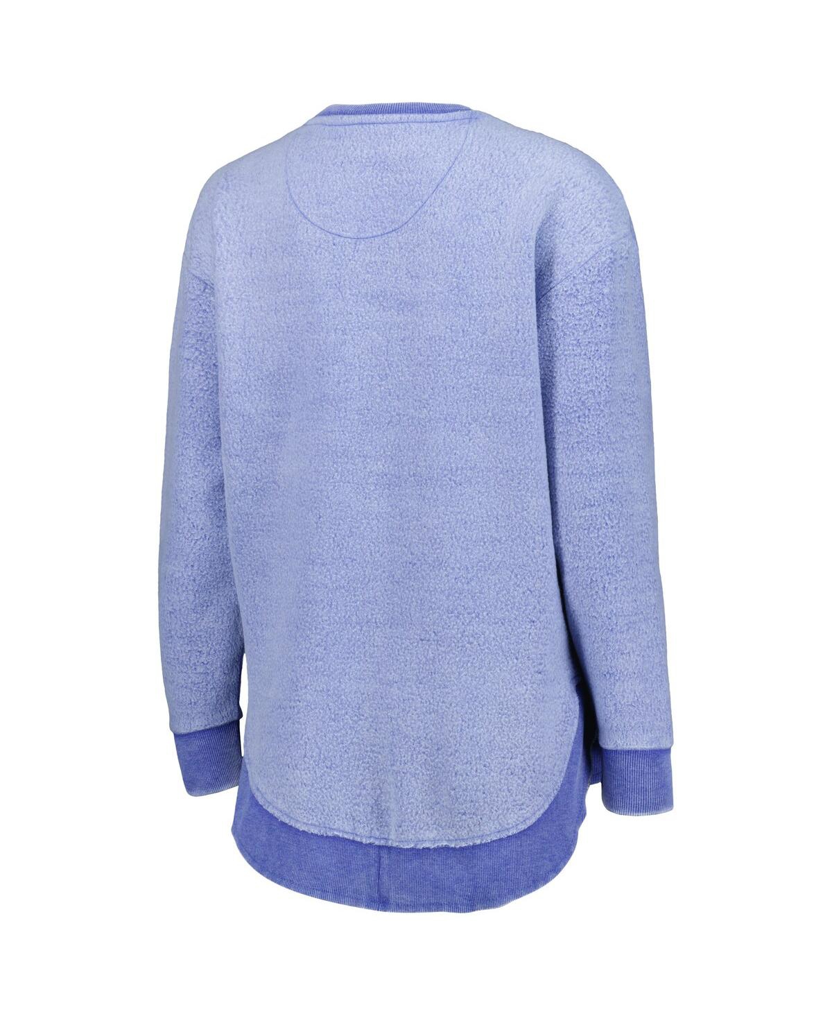 PRESSBOX WOMEN'S PRESSBOX ROYAL KANSAS JAYHAWKS PONCHOVILLE PULLOVER SWEATSHIRT 