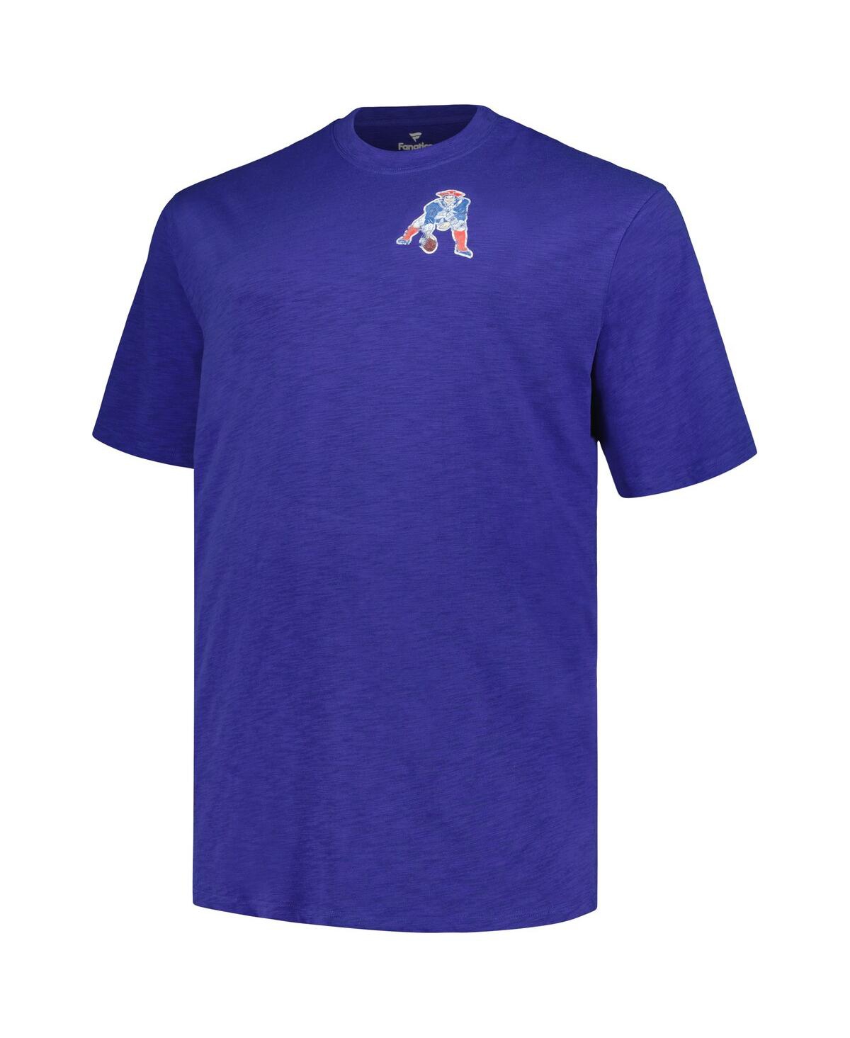 Men's ProfileNew England Patriots Big and Tall Two-Hit Throwback T-shirt - Royal