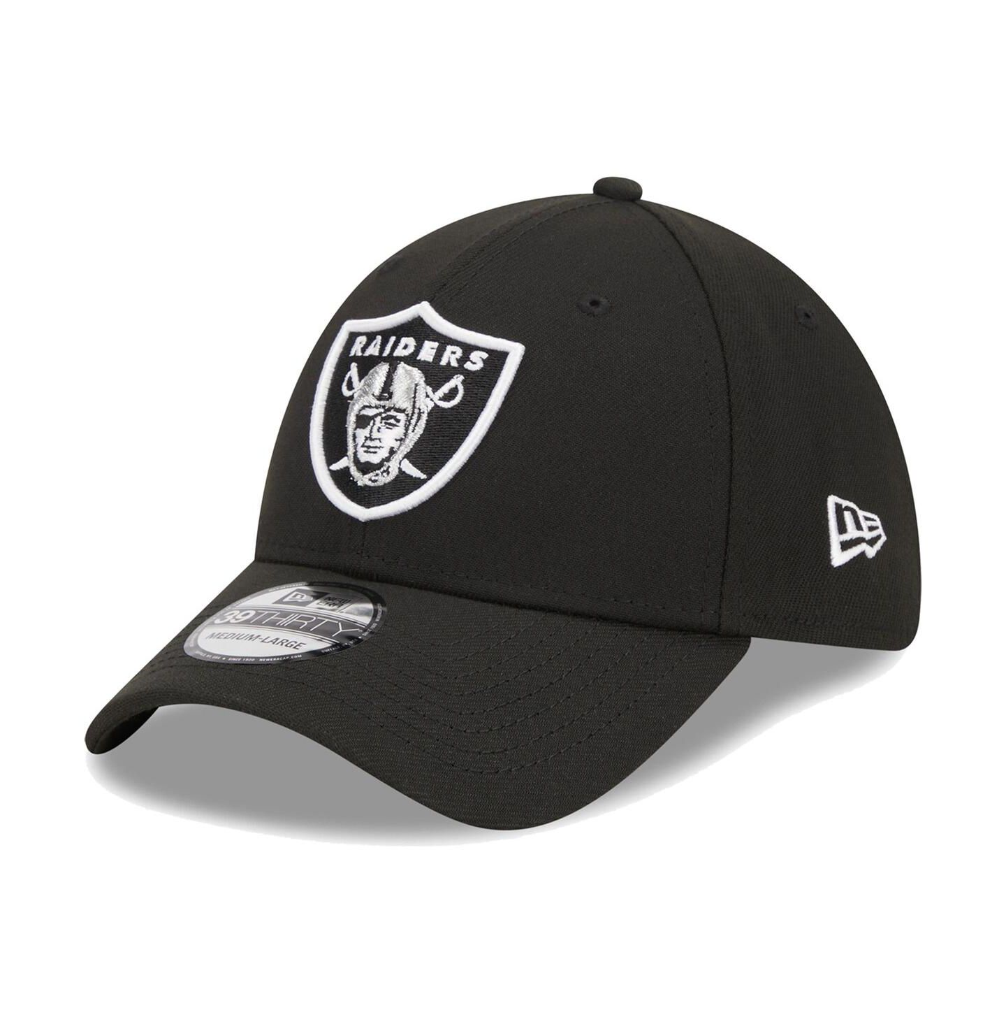 Мужская кепка New Era Black Las Vegas Raiders Main 39THIRTY Flex Hat — фото 1