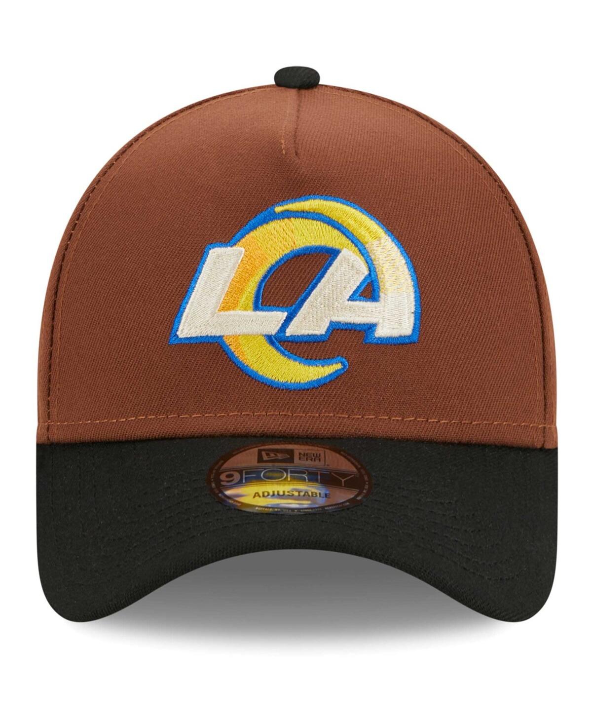 New Era Men's  Brown, Black Los Angeles Rams Harvest A-frame Super Bowl Lvi 9forty Adjustable Hat In Brown,black
