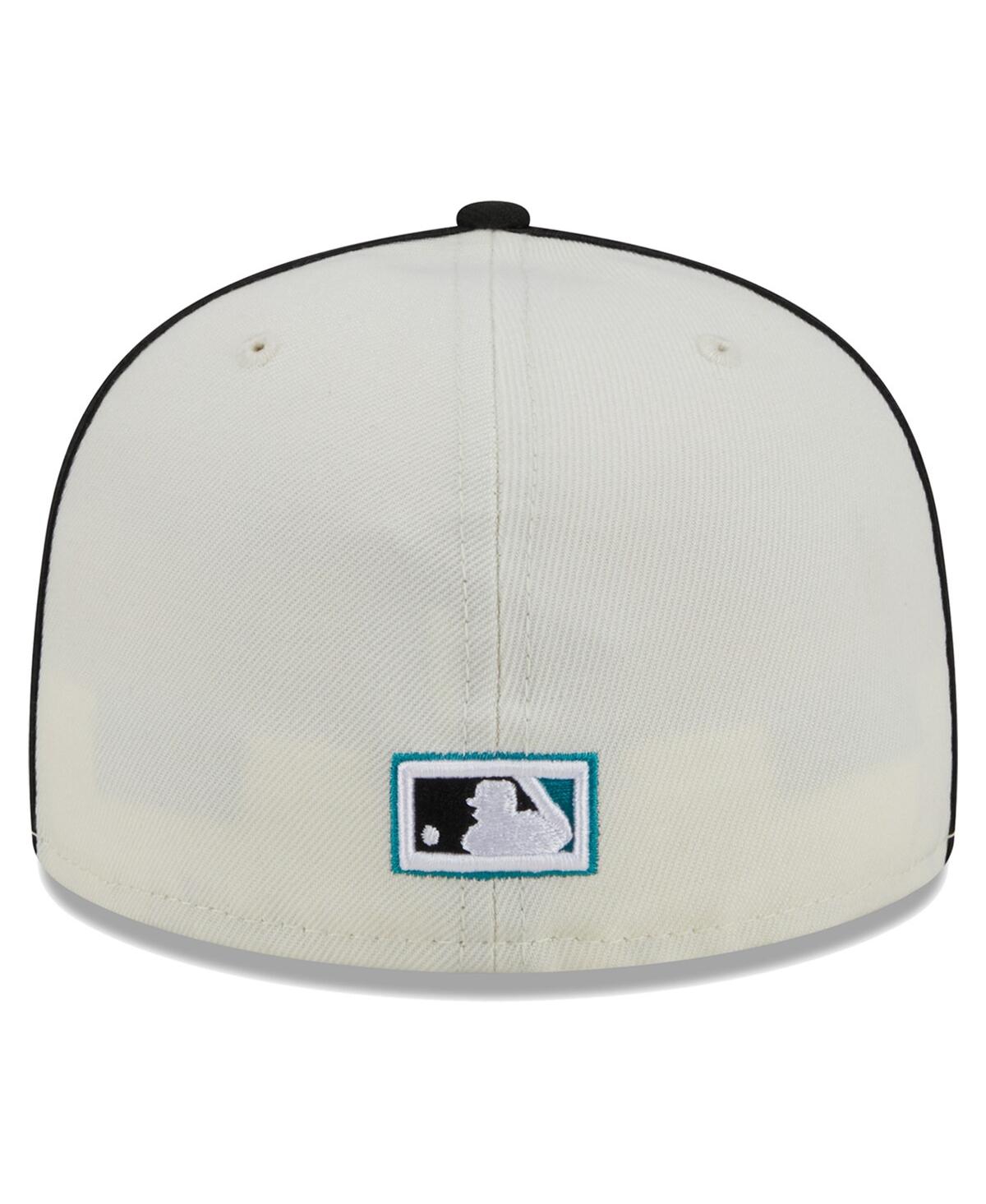Men's New Era Black Florida Marlins Chrome Sutash 59FIFTY Fitted Hat - Black