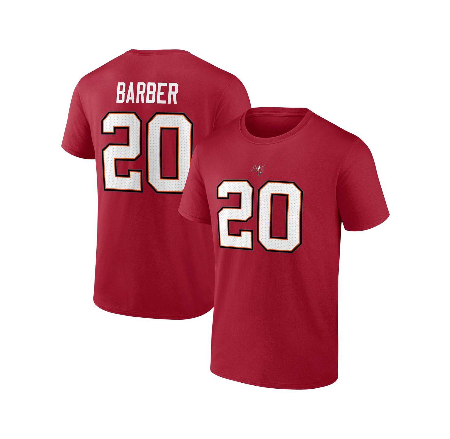 Men's Ronde Barber Red Tampa Bay Buccaneers Retired Player Icon Name and Number T-shirt