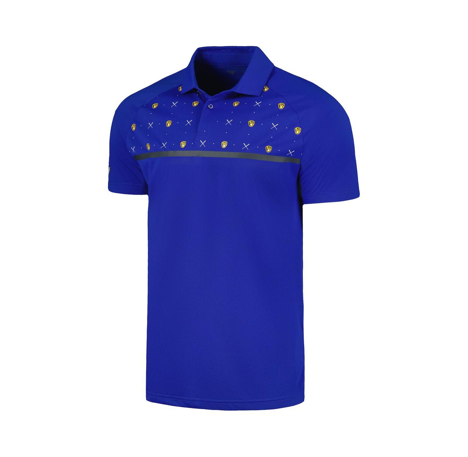 Men's Royal Milwaukee Brewers Sector Batter Up Raglan Polo Shirt