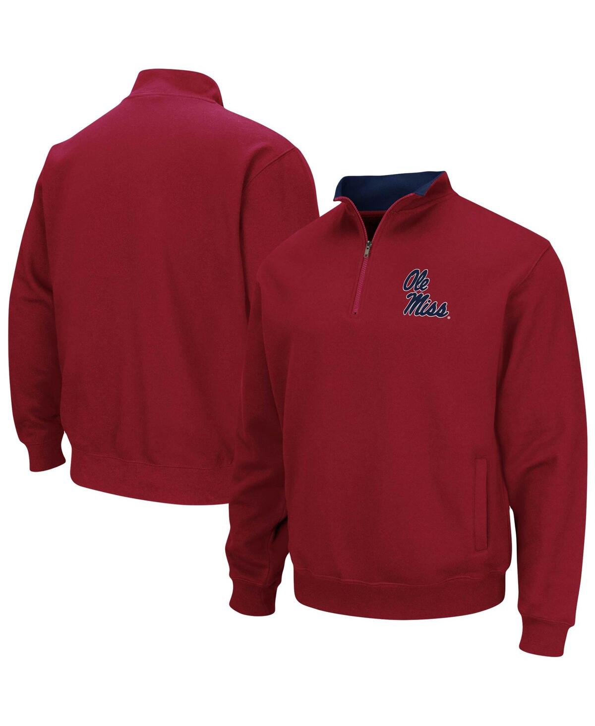 Men's Colosseum Red Ole Miss Rebels Tortugas Logo Quarter-Zip Jacket