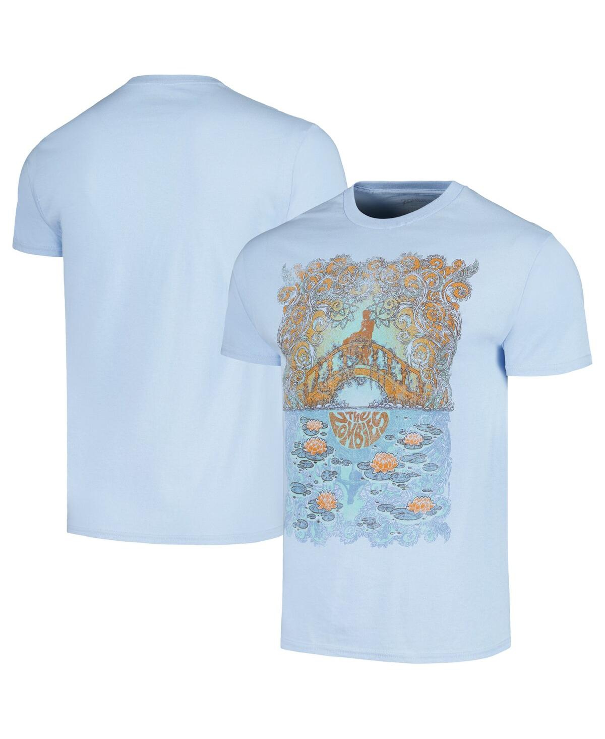 Manhead Merch Men's  Light Blue The Zombies Bridge Distressed Graphic T-shirt