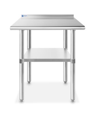 30 x 24 Inch Stainless Steel Table w/ Backsplash and Undershelf, NSF Commercial Kitchen Work & Prep Table