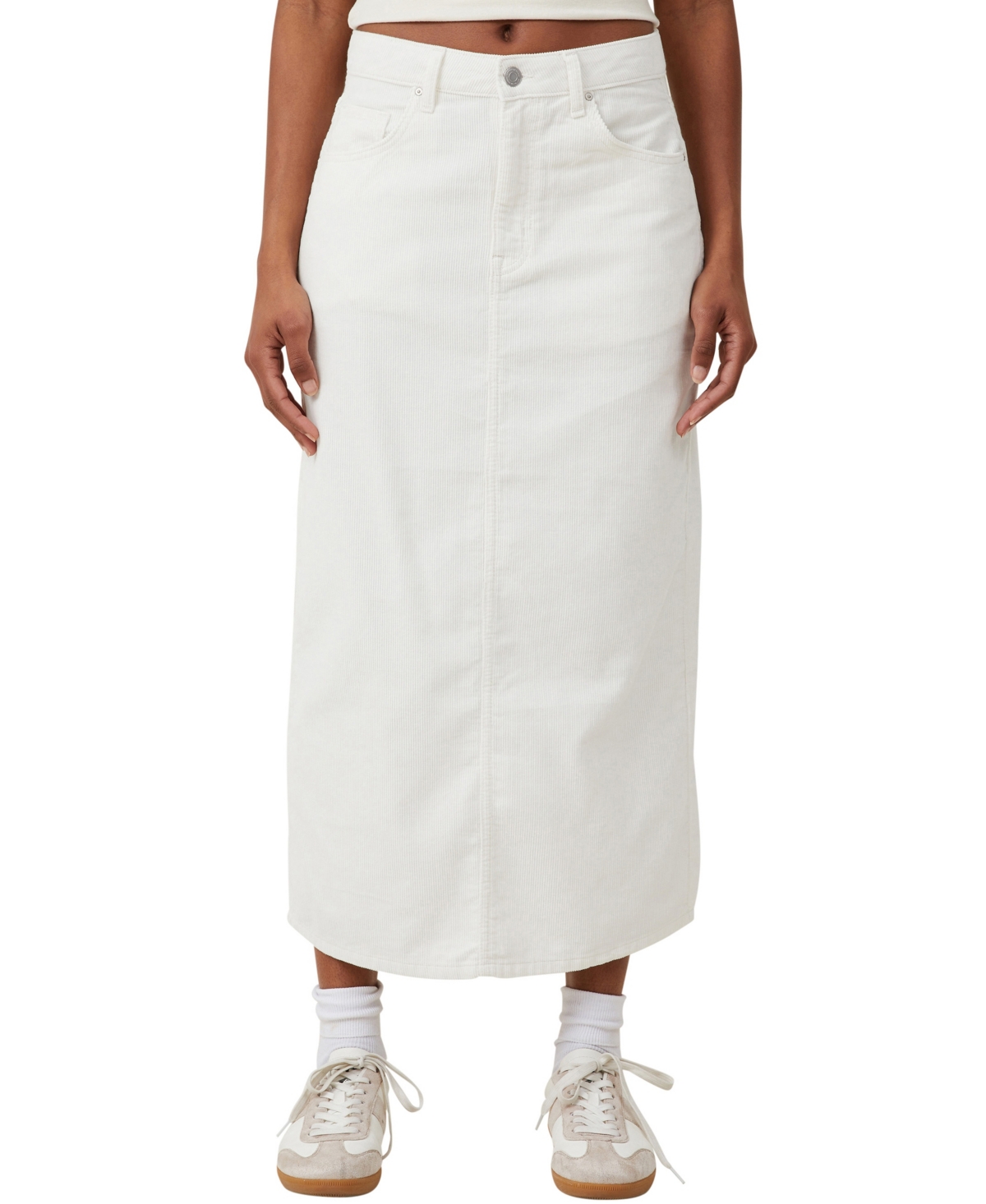 Women's Cord Maxi Skirt - White