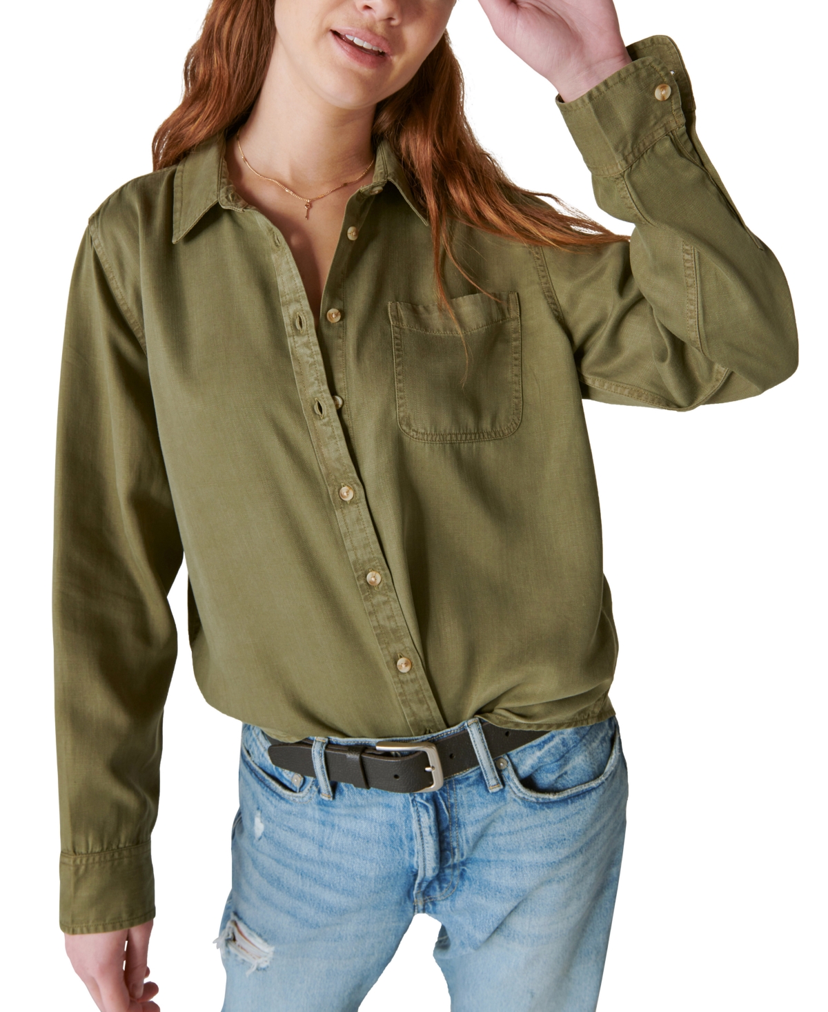 Lucky Brand Women's Long Sleeve The Boyfriend Button-Down Shirt