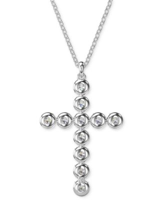 Swarovski Silver-Tone Insigne Crystal Cross Pendant Necklace