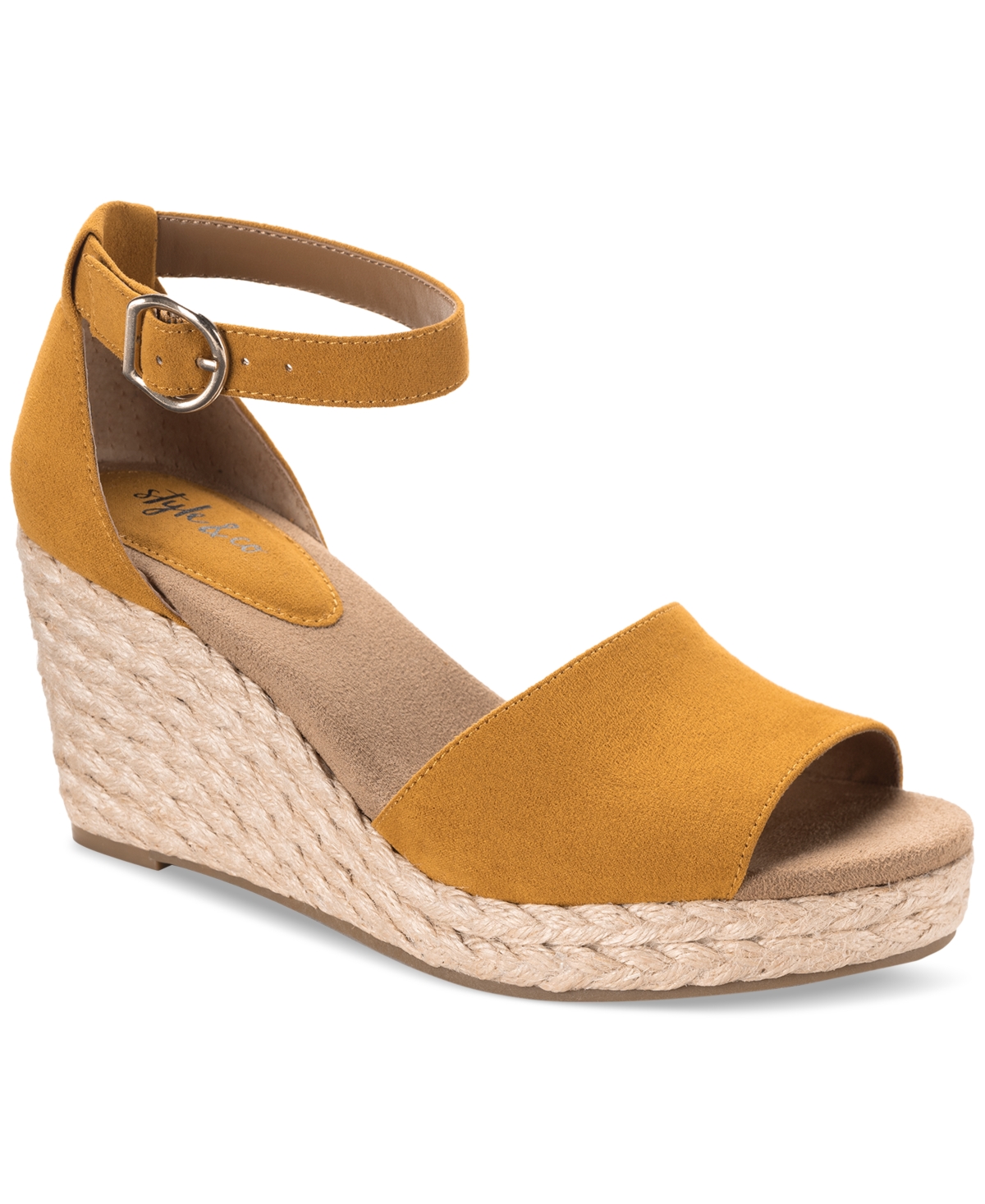 Style & Co Women's Seleeney Wedge Sandals, Created For Macy's In Marigold