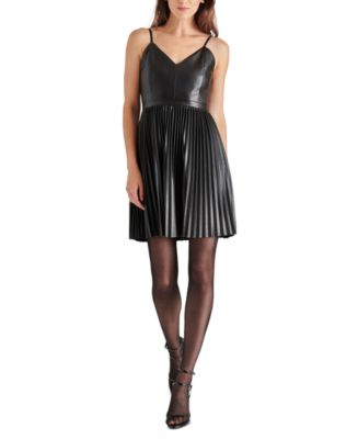 Steve Madden Women's Nandita Faux-Leather A-Line Mini Dress - Macy's