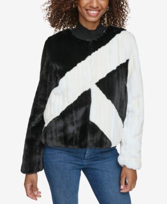 KARL LAGERFELD PARIS - Women's K Logo Faux-Fur Jacket