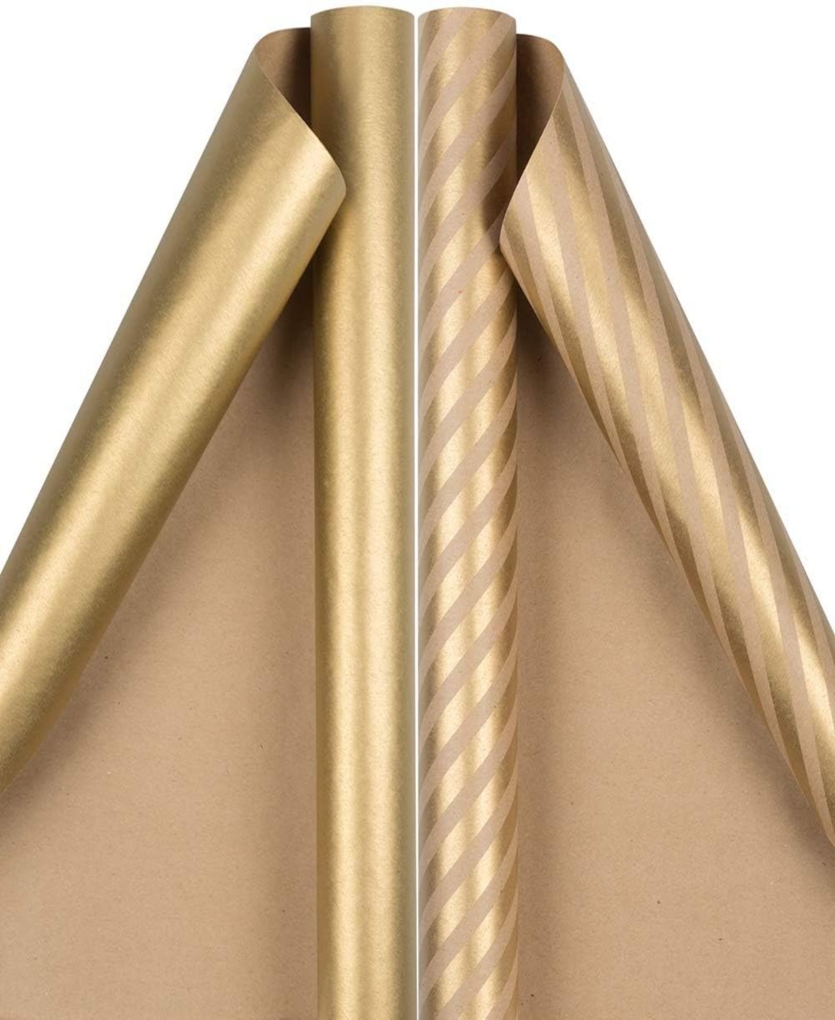 Shop Jam Paper Gifoot Wrap In Gold Kraft Gold Striped
