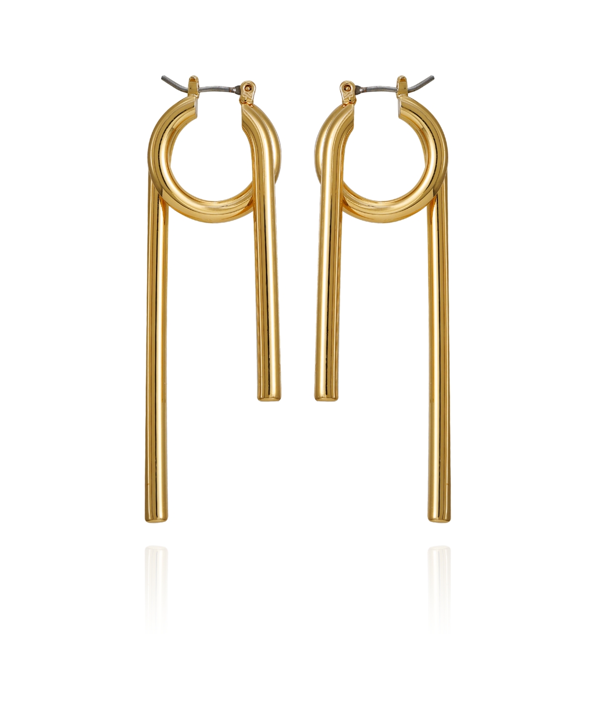 Gold-Tone Long Twisted Drop Earrings - Gold, Silver