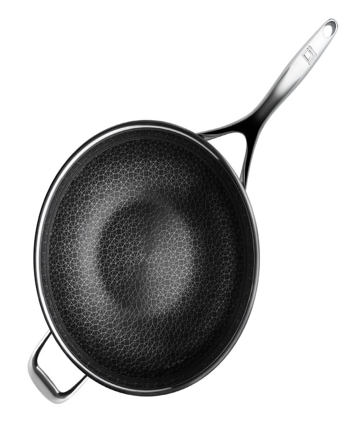 Livwell Diamondclad Stainless Steel Aluminum Core 12" Hybrid Wok In Silver,black