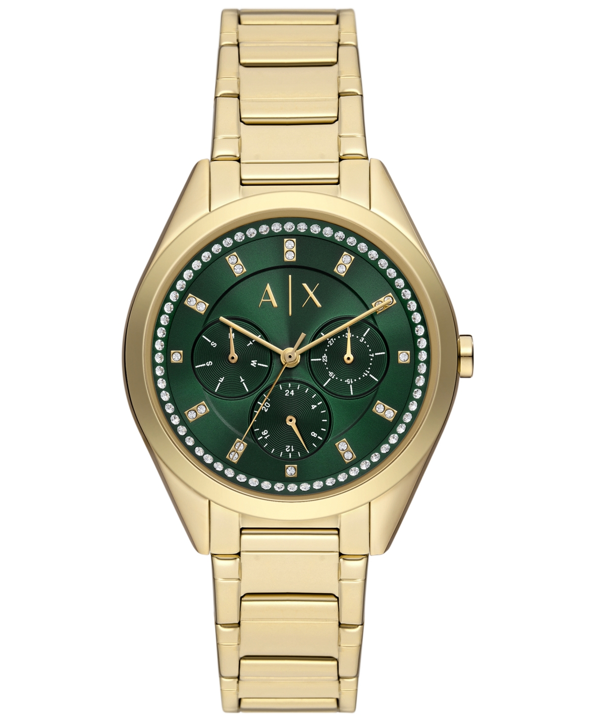 A X Armani Exchange Women's Lady Giacomo Multifunction Gold-tone Stainless Steel Watch 38mm