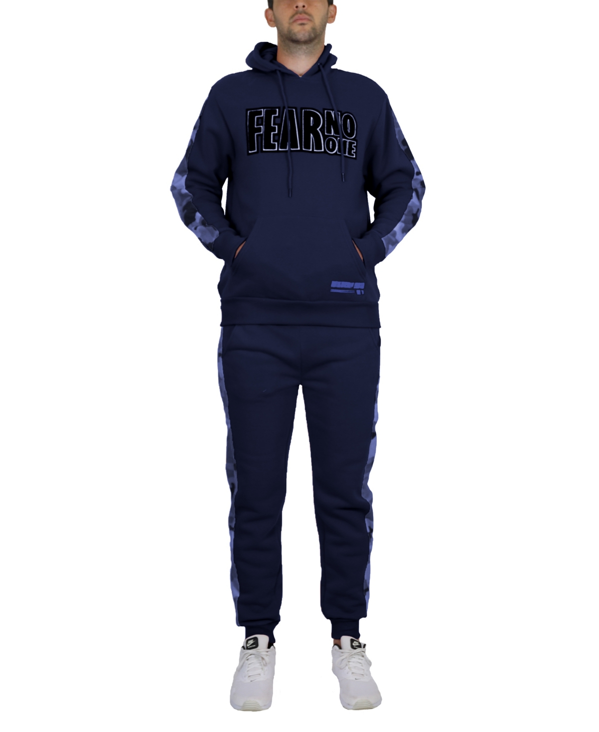 Galaxy By Harvic Men's Fleece-lined Pullover Hoodie And Jogger Sweatpants, 2 Piece Set In Navy