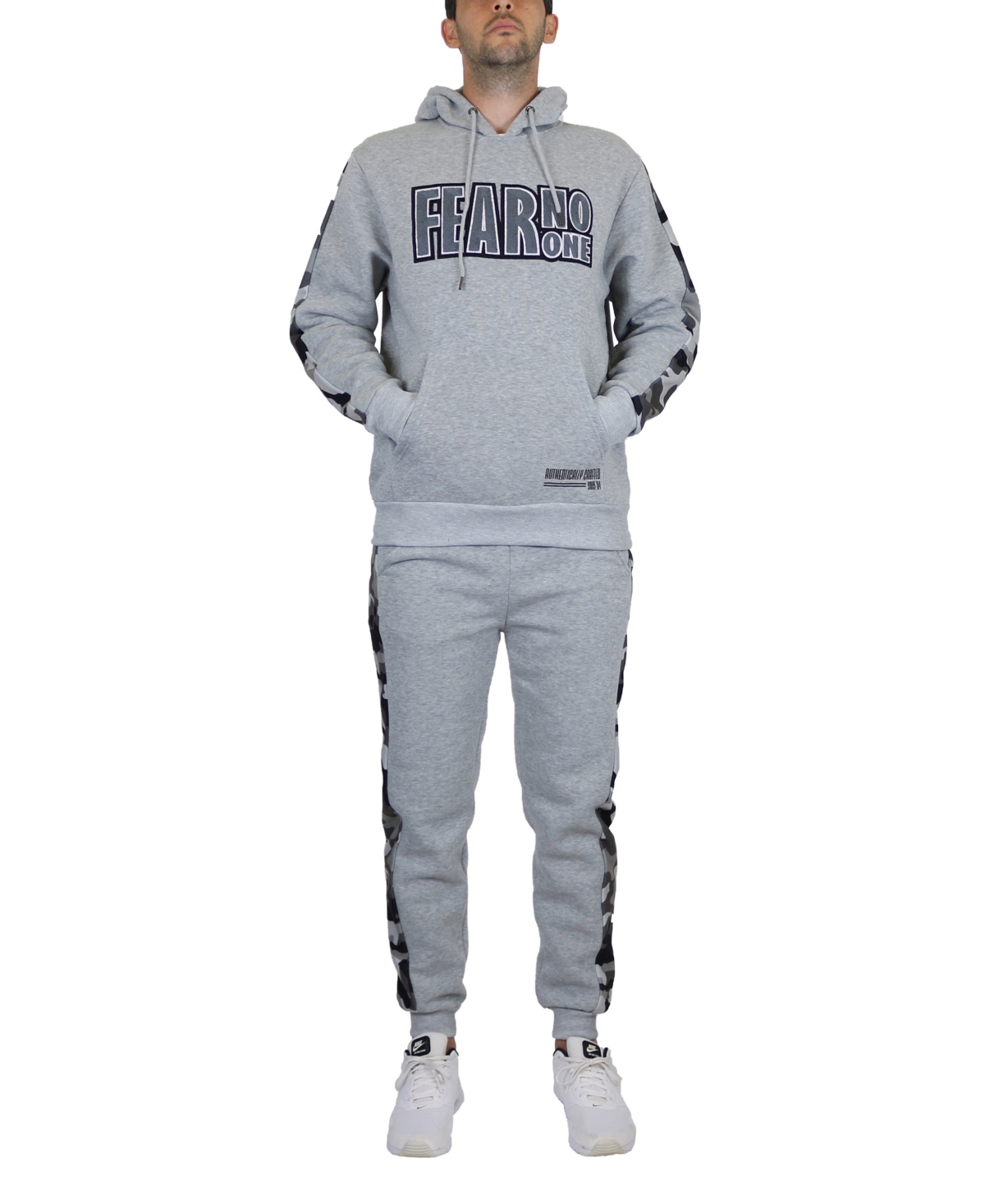 Galaxy By Harvic Men's Fleece-lined Pullover Hoodie And Jogger Sweatpants, 2 Piece Set In Heather Gray