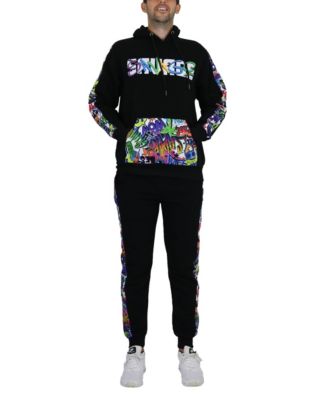 Men's Fleece-Lined Pullover Hoodie and Jogger Sweatpants, 2 Piece Set