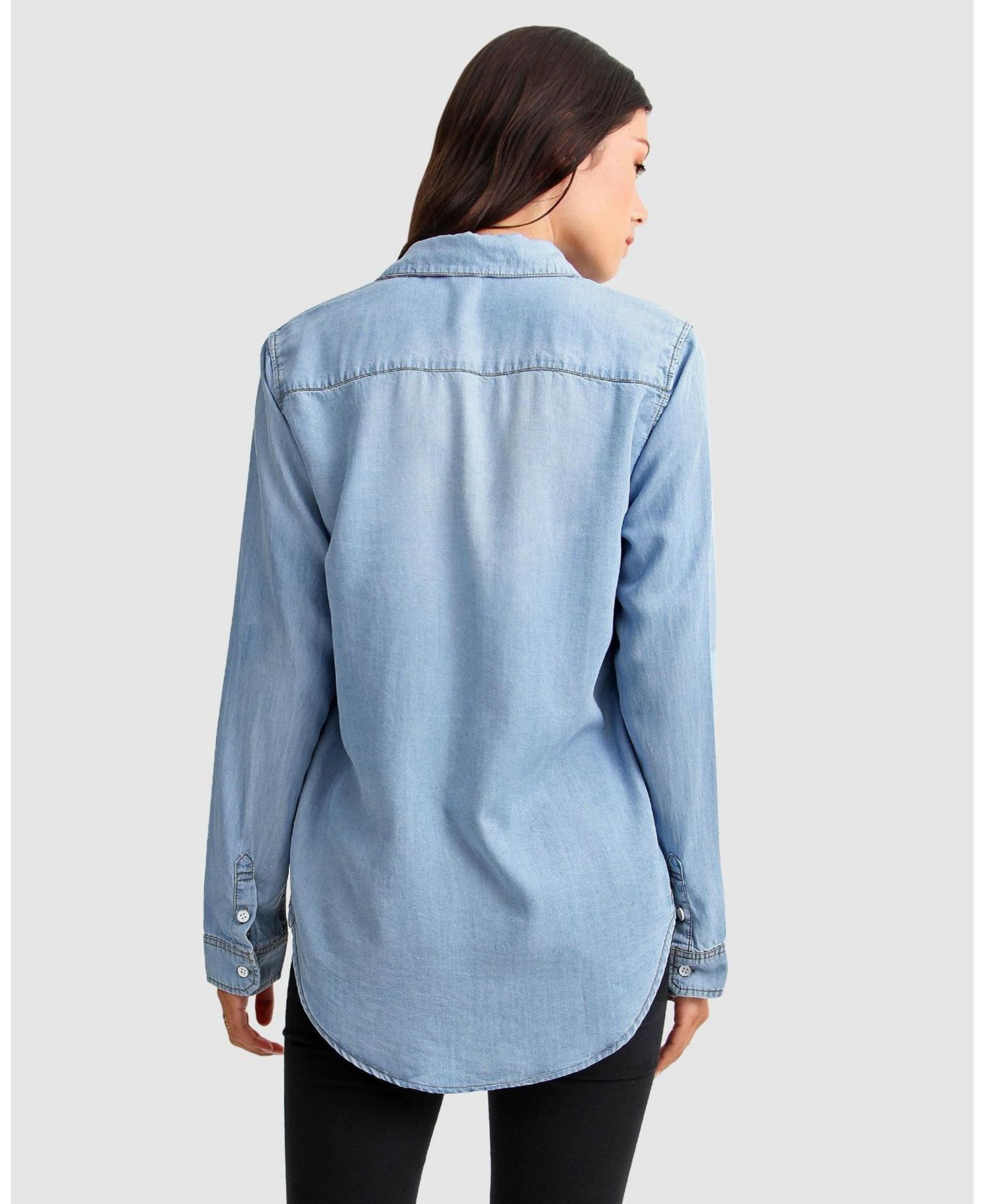 Женский топ Belle & Bloom Keep Me Wild Denim, цвет: Джинсовый синий — фото 8