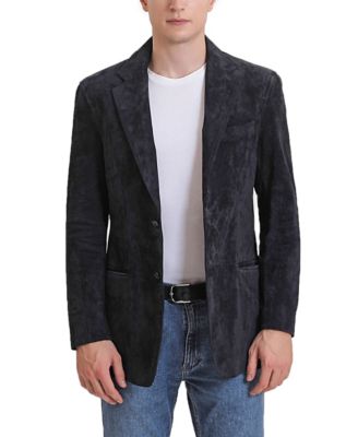 BGSD BGSD Мужской замшевый блейзер Grant из кожи на 2 пуговицах 60190₽