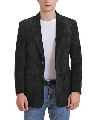Men Cliff Classic Two-Button Suede Leather Blazer