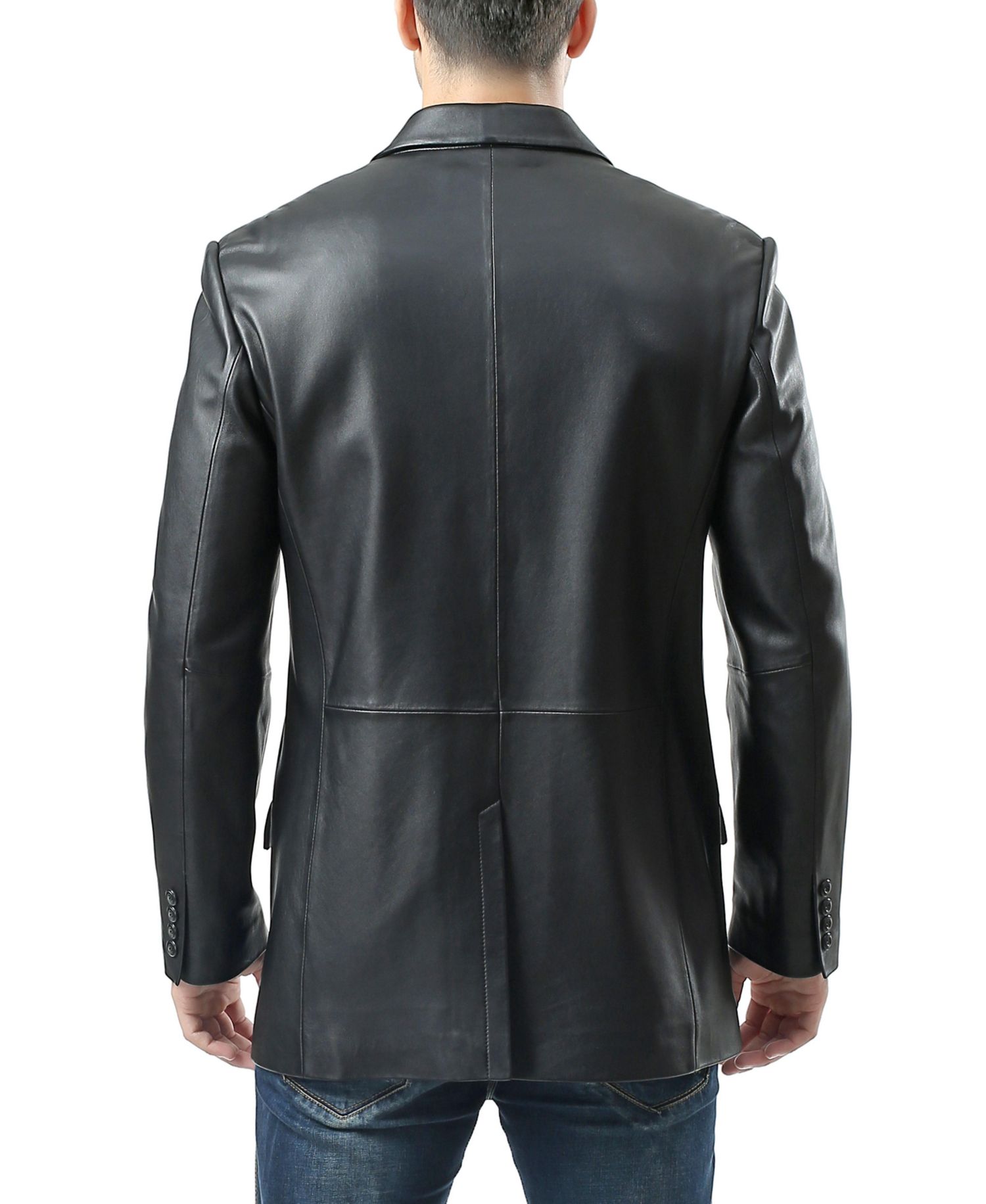 Men's Benji Two-Button Leather Blazer