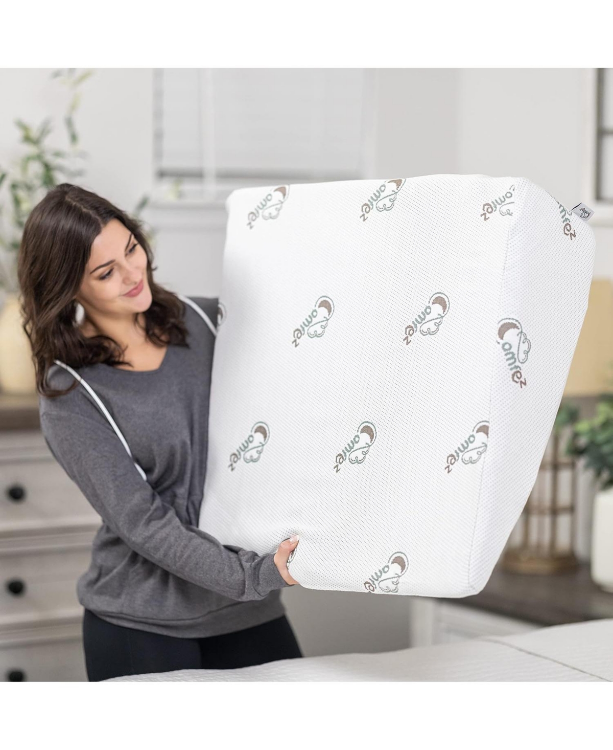 Comfez Adjustable Wedge Memory Foam Pillow with Zipper and Removable Cover