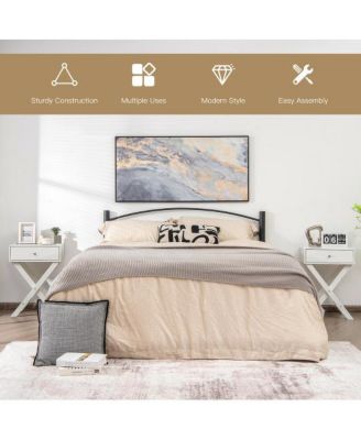 Modern X-Shaped Nightstand with Drawer for Living Room Bedroom