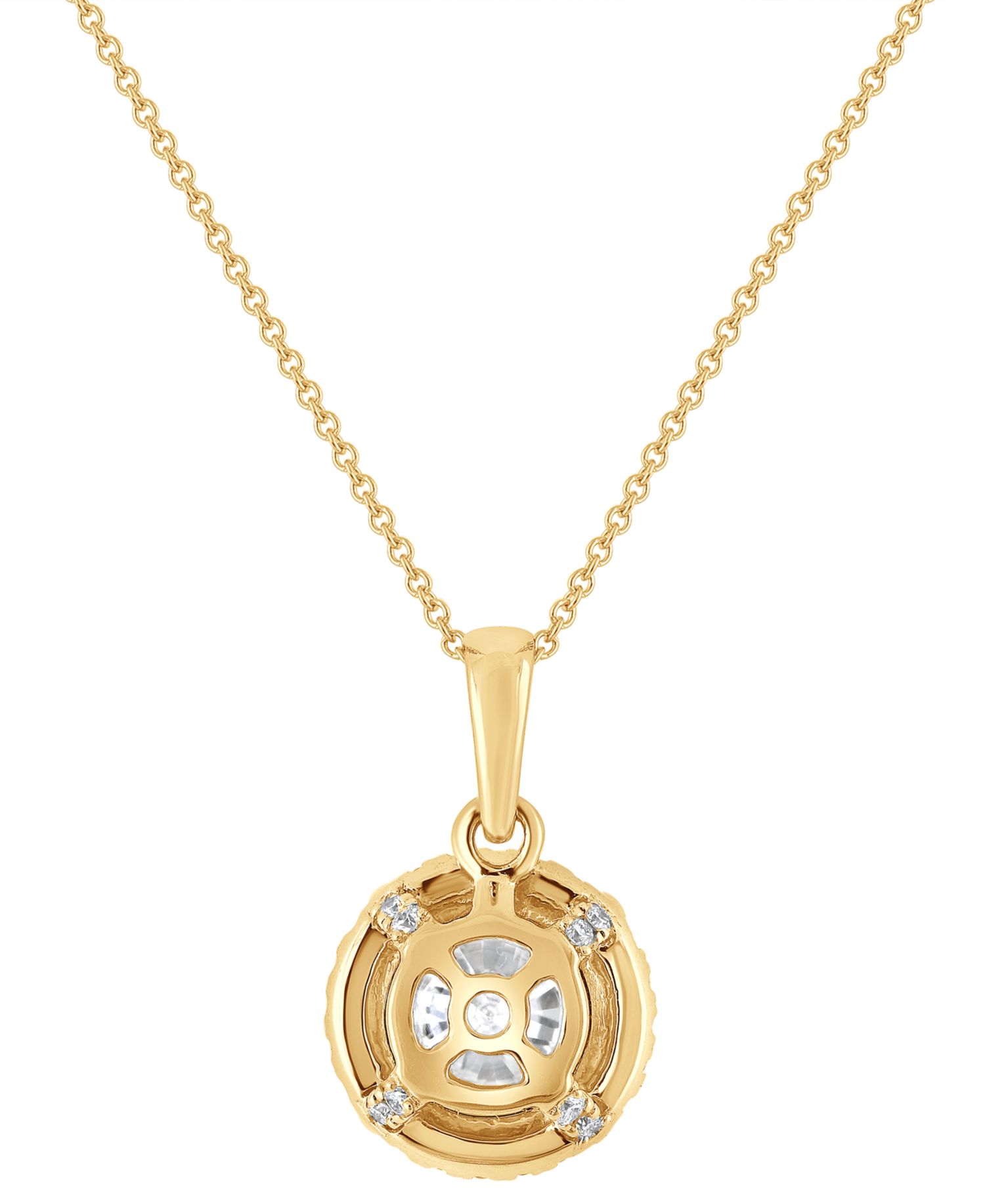 Badgley Mischka Certified Lab Grown Diamond Halo 18" Pendant Necklace (2 ct. t.w.) in 14k Gold