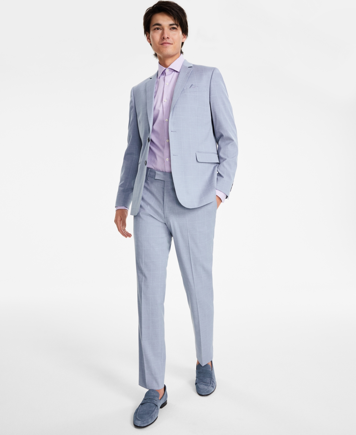 Shop Nick Graham Men's Slim Fit Stretch Suits In Lt Blue