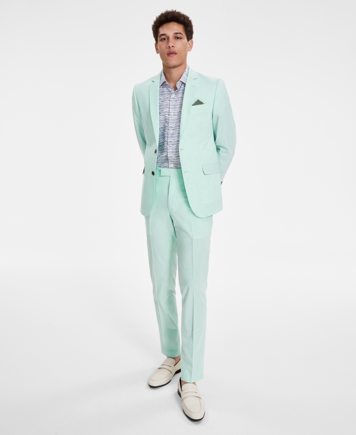 Shop Nick Graham Men's Slim Fit Stretch Suits In Mint