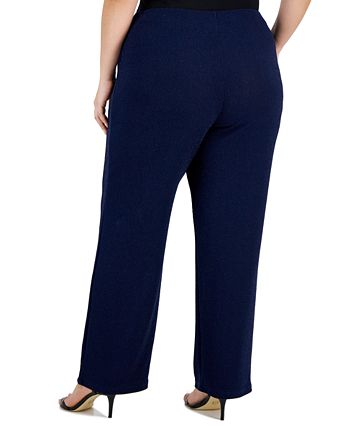 JM Collection plus Size New Shine Knit Dressing Pants, Created for