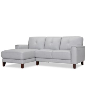 CLOSEOUT! Ashlinn 86" 2-Pc. Pastel Leather Sectional, Created for Macy's