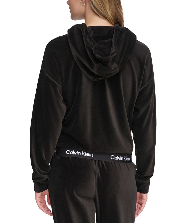 Calvin Klein Women's Velour Pullover Hoodie - Macy's