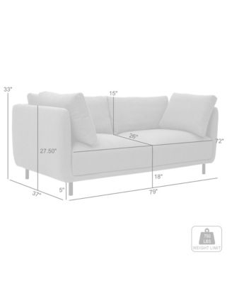 Serenity 79" Polyester with Metal Legs Sofa