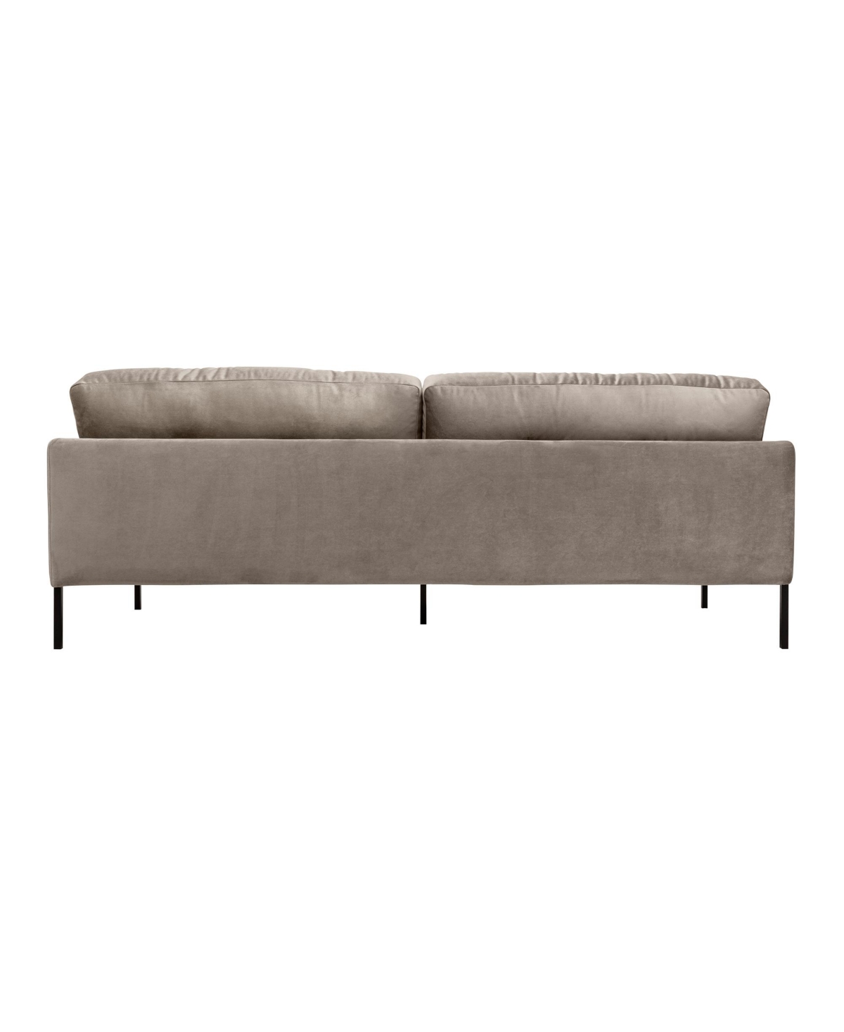 Armen Living Michalina 84" Velvet With Metal Legs Sofa In Fossil Gray,black