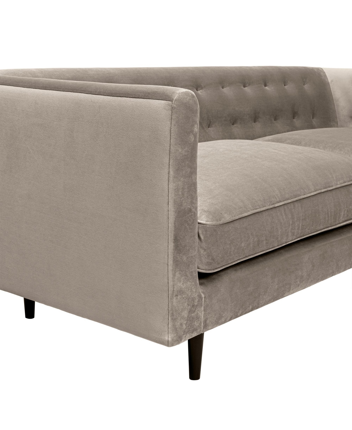 Armen Living Annabelle 80" Velvet With Wood Legs Sofa In Fossil Gray,black