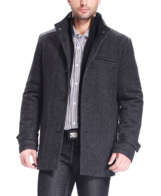 Men Samuel Herringbone Wool Blend Bibbed Car Coat