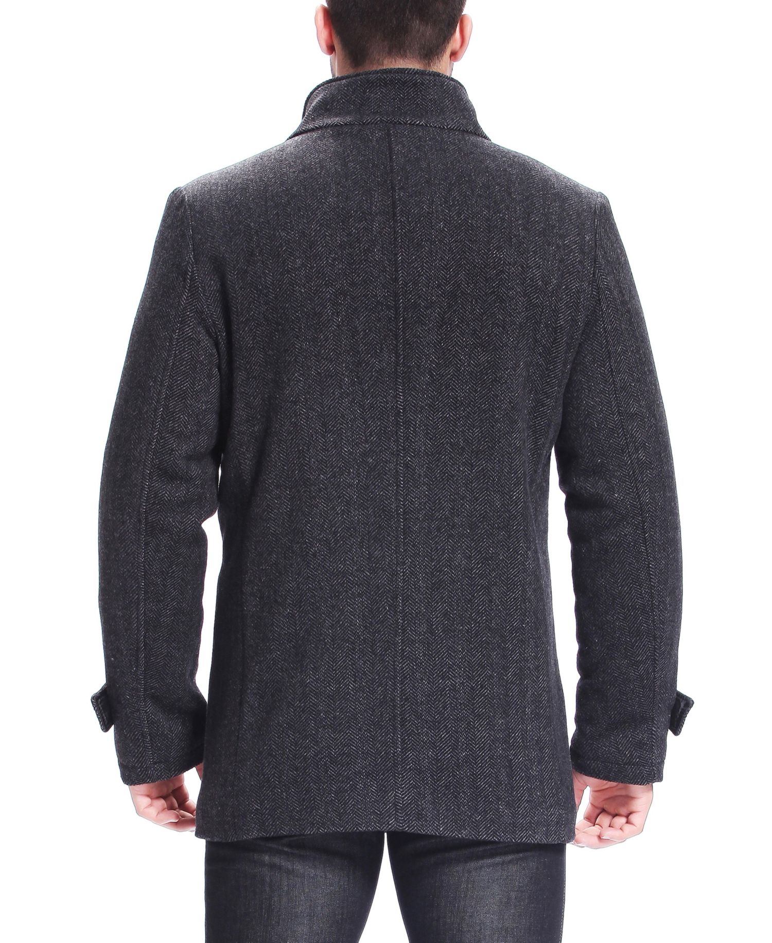 Men's Samuel Herringbone Wool Blend Bibbed Car Coat