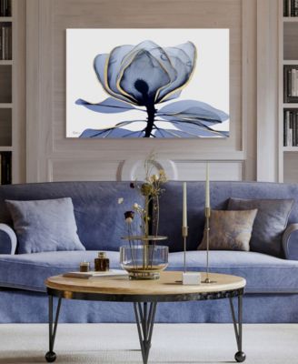 "Golden-Tone Midnight 1" Frameless Free Floating Tempered Glass Panel Graphic Wall Art, 32" x 48" x 0.2"